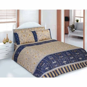 ست ملحفه و روتختی ساتن مل رز مدل کارتیه آبی CARTIER