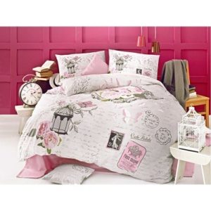 ست ملحفه و روتختی LOVE STORY رانفورس ایسیمو ترک