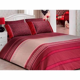 ست ملحفه و روتختی ساتن مل رز مدل اسکوار SQUARE