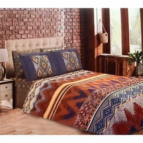 ست ملحفه و روتختی رانفورس مل رز مدل گلیم kilim