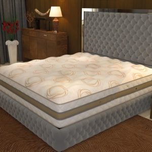 تشک پلاس 4 طبی فنری (های میکرو) پارچه گردباف سنگین طرح دایره طلایی vip کد 325