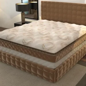 تشک مدل قارچی پددار طبی فنری (های میکرو) پارچه گردباف طرح دایره طلایی - vip کد 330