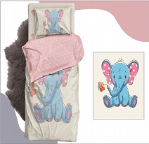 ست لحاف و روتختی نوزادی مل رز مدل فیل (الفانت) ELEPHANT
