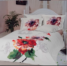 ست ملحفه و روتختی ساتن مل رز مدل عروس AROUS